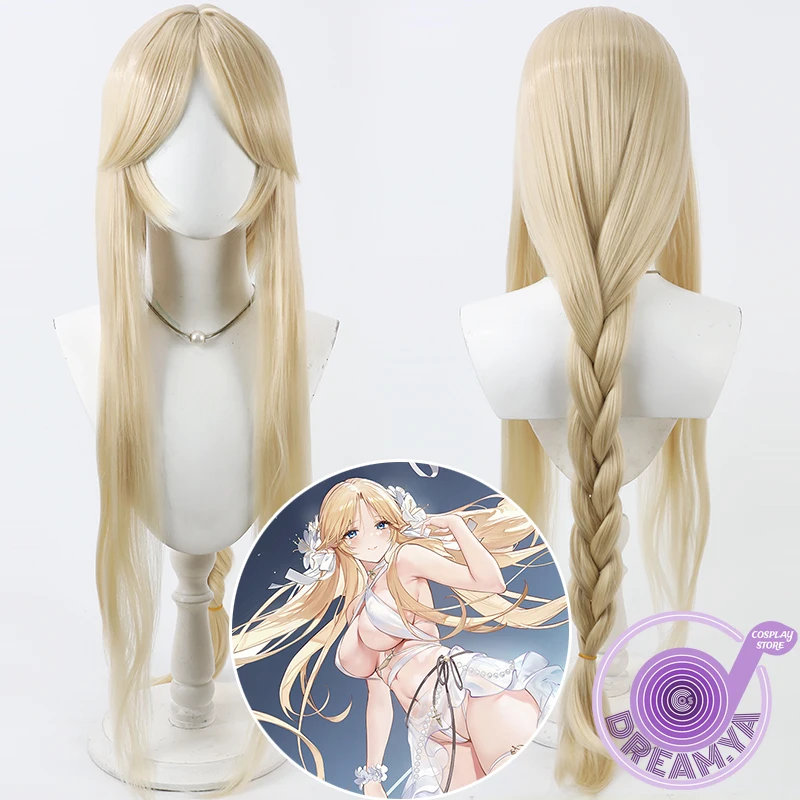 

FFNF Brest Cosplay Wig Azur Lane Blonde Long 100cm Synthetic Hair Heat Resistant Halloween Role Play Party Carnival + Wig Cap