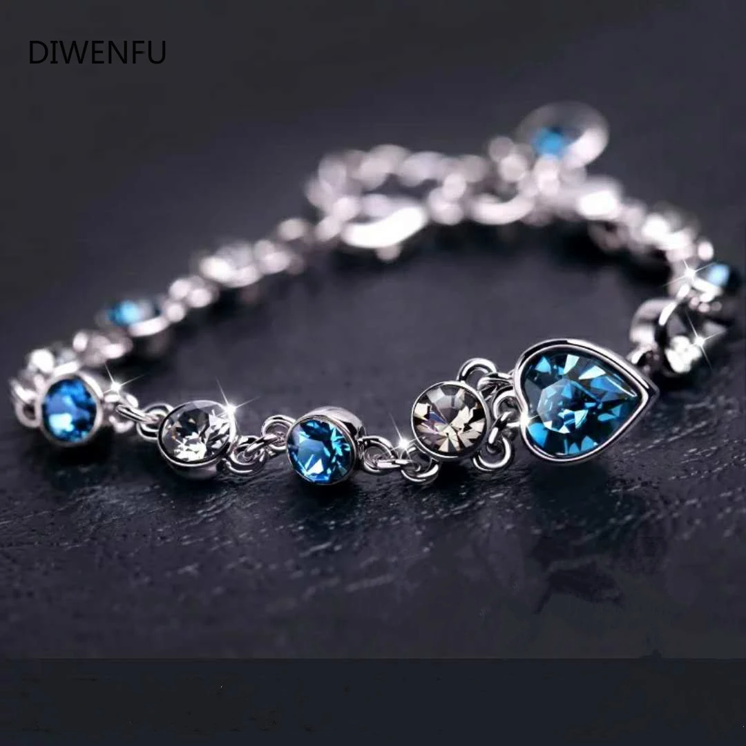 Pure Sapphire S925 Sterling Silver Chain & Link Bracelets for Women Jewelry Pulseira Feminina Bizuteria Silver Bracelets Gifts