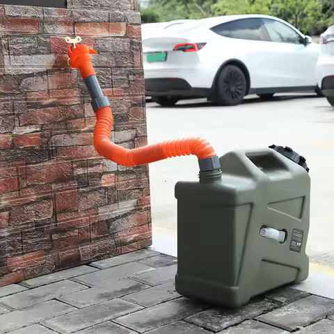 1Set Camping Water Fill Up Hose Orange Camping Bucket Water Inlet Pipe Collapsible Fill Up Hose RV Parts Caravan Accessories