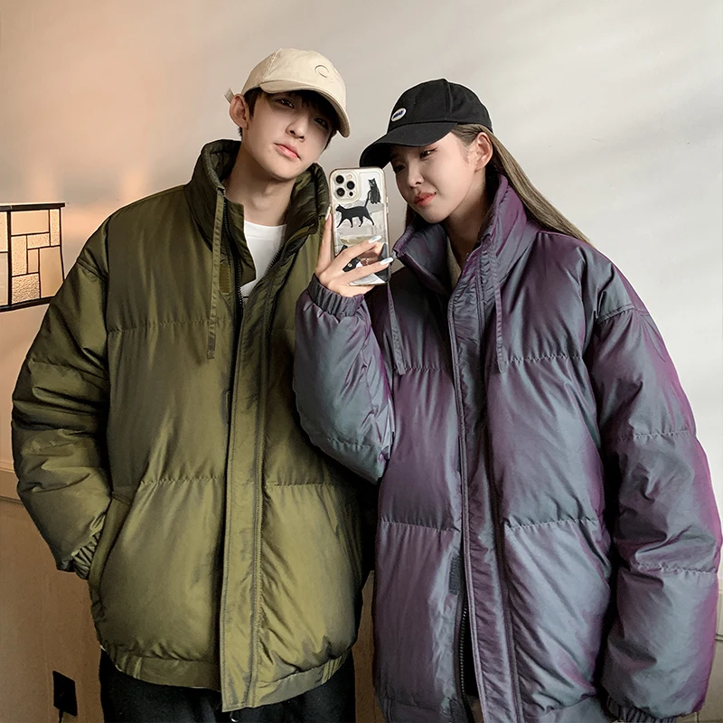 

2025 New Faionable Chameleon down Jaet Men's Autumn Winter New Sle 80 Filling Warm Loose Outerwear ex Students