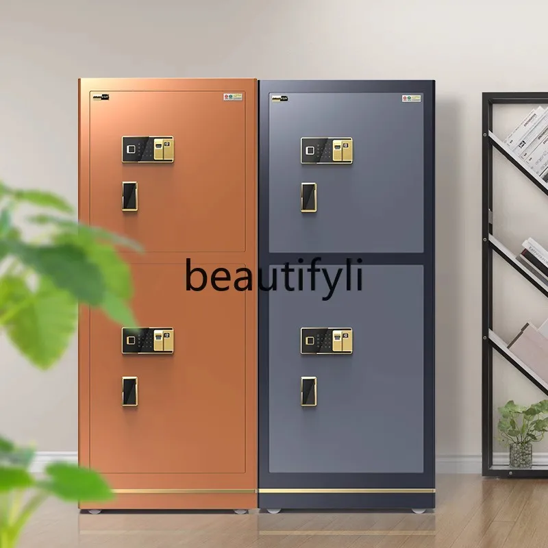 55Double Door Fingerprint Password All Steel Office Double Door Anti-theft Safe Deposit Box Intelligent Fireproof Cabinet