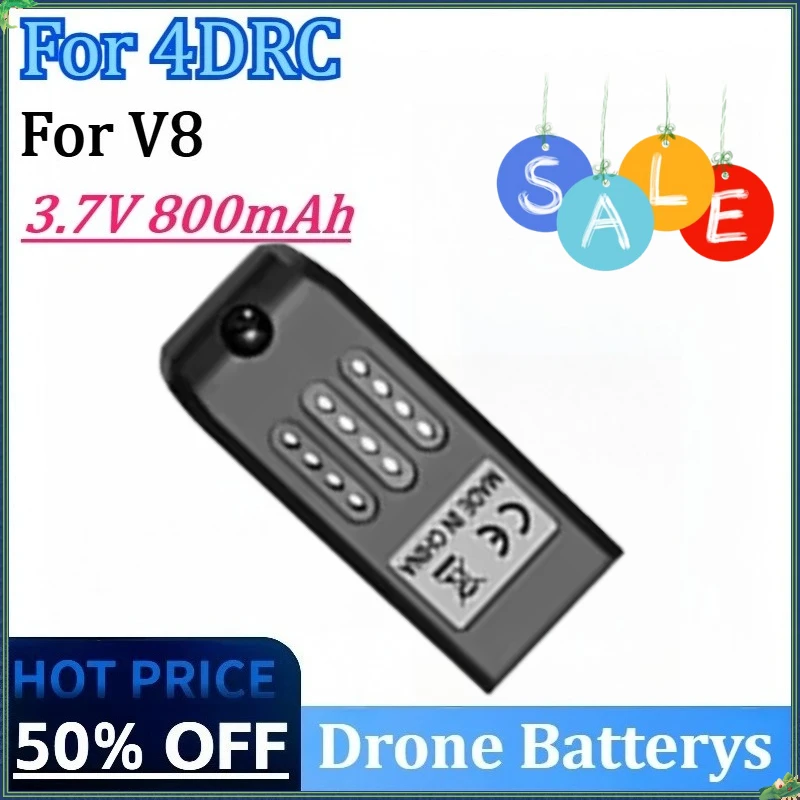 

Newly Upgraded 3.7V 800mAh High Quality Drone Replacement Battery for 4DRC V8 RC Quadcopter Accessory Parts Rechargeable Battery