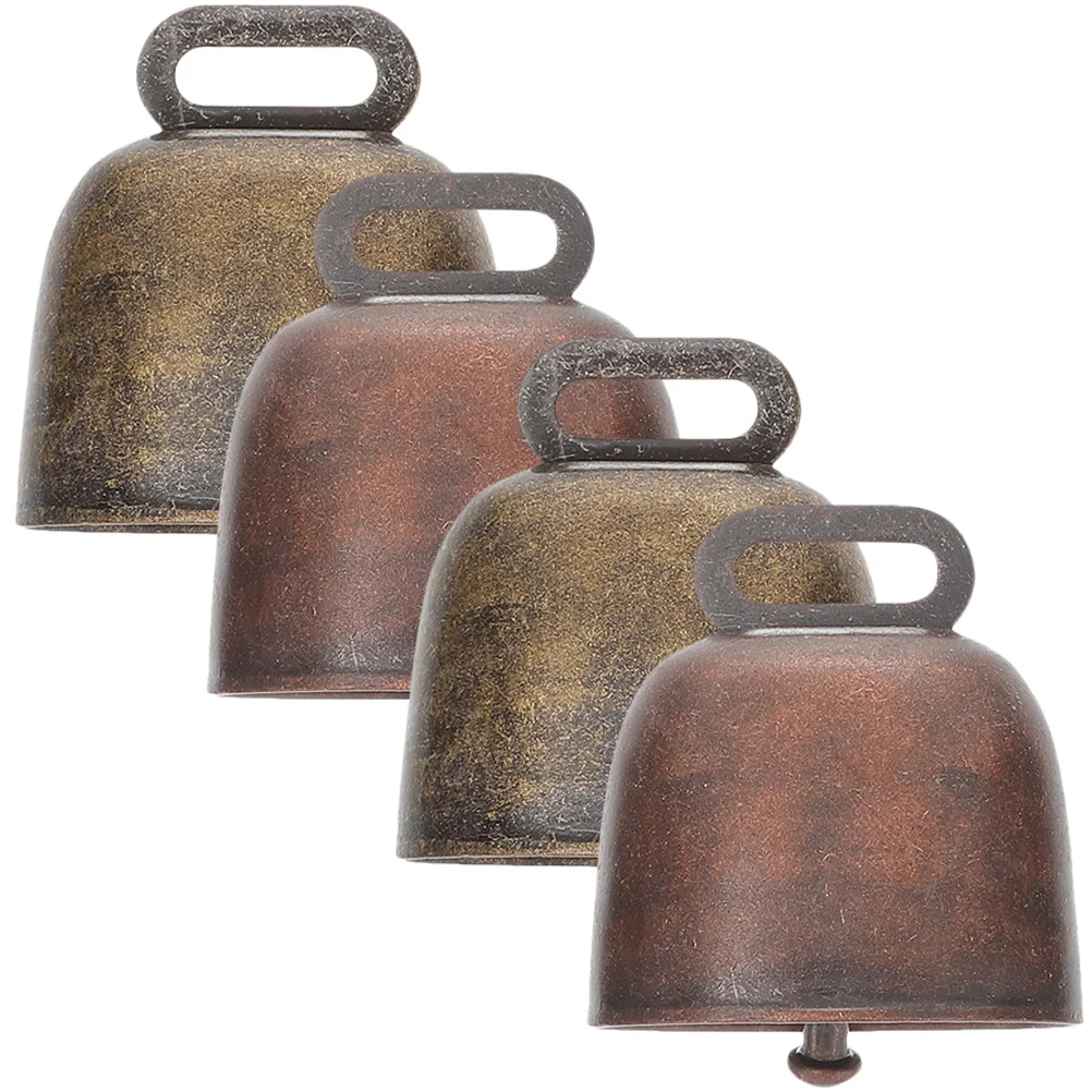 4 قطعة جرس البقرة المعدنية اكسسوارات الديكور خفيفة الوزن الحيوانات الأليفة مكافحة خسر أجراس للكلاب الماشية الأغنام الحصان الماشية معلقة الاستخدام