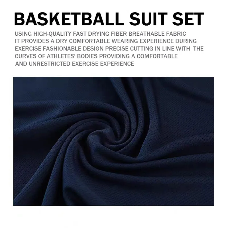 Summer Quick Drying Basketball Suit Set With Customizable Logo For Adult Team Training And Competition Jerseys
