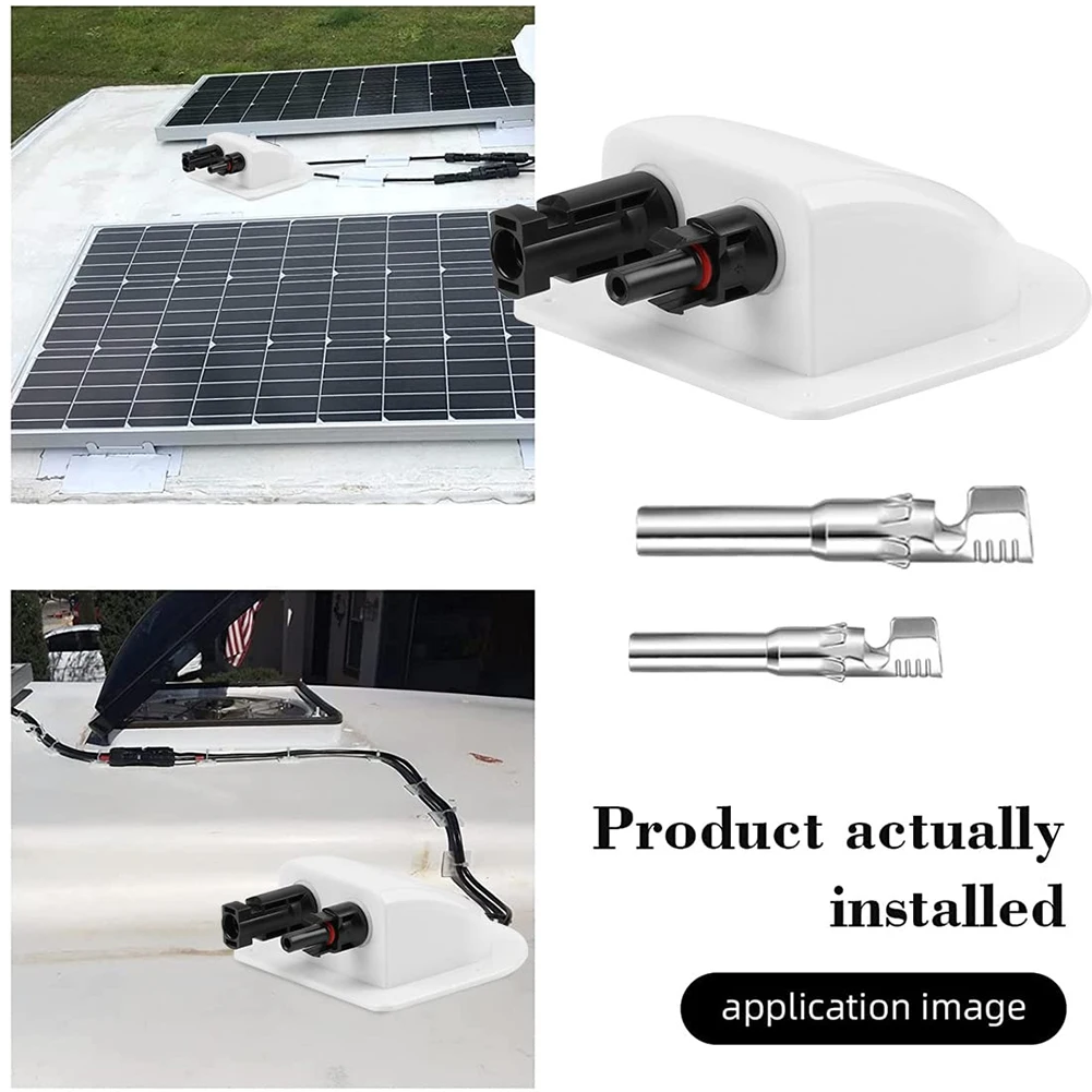 1pc/2Pc Solar Connections Box With Terminal Roof Guides Waterproof Solar Double Cable Gland Guide Solar Cable Entry Junction Box