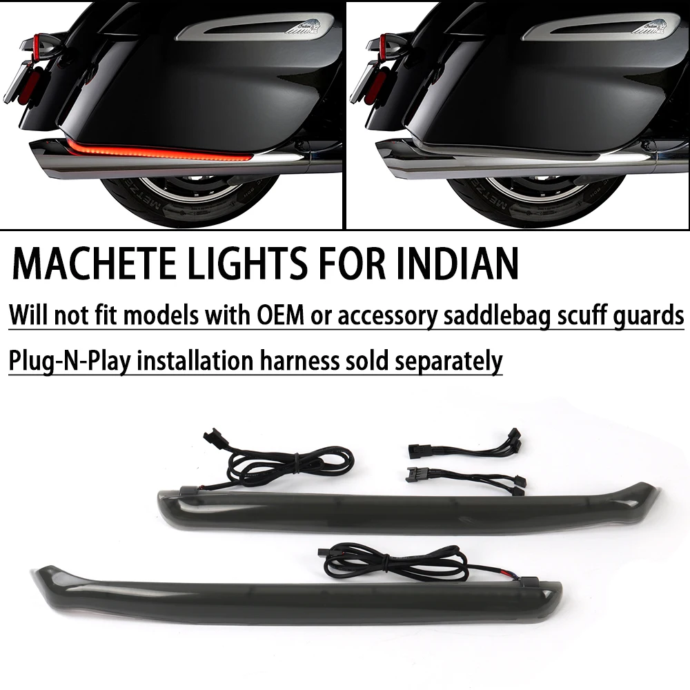 

F​or Indian Challenger Chieftain Pursuit Roadmaster Springfield Motorcycle Smoke Tracer Rear Saddlebag LED Turn/Brake Lights