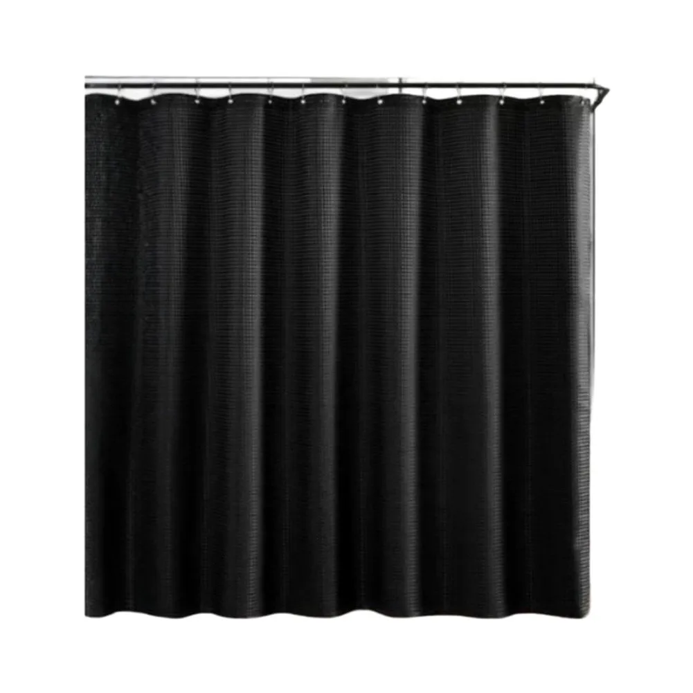Waterproof Polyester Waffle Shower Curtain Extra Long 180x200cm Nordic Style for Residential and Commercial Spaces