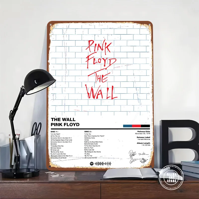 Pink Floyd - The Wall Tinplate Poster Customized Wall Art Vintage Metal Signs Retro Tin Plaque for Bedroom Decorations Wand Deko