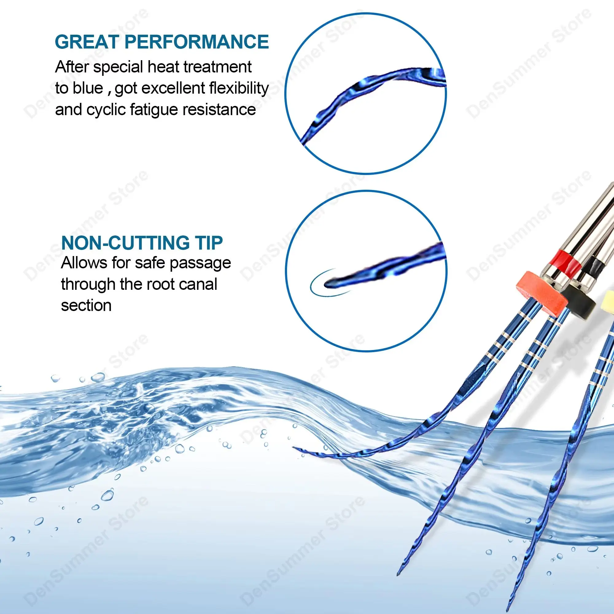 DenSummer Dental Niti Endo Files Reciprocating 21/25mm Only One File for Root Canal Therapy Endodontic Instruments
