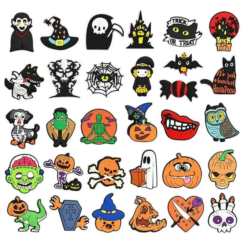 31-100pc The Horror Halloween Series Shoe Charms For Sandals,Shoe Decoration Accessories Shoe Pins Great Gift For Men Women