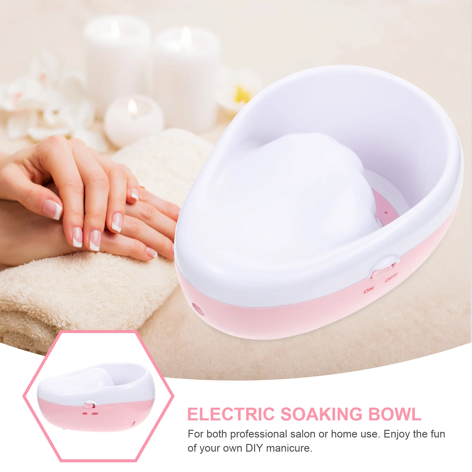 Nail Polish Remover Bowl Electric Hand Soak Gel Manicure Soaker Dual Purpose for