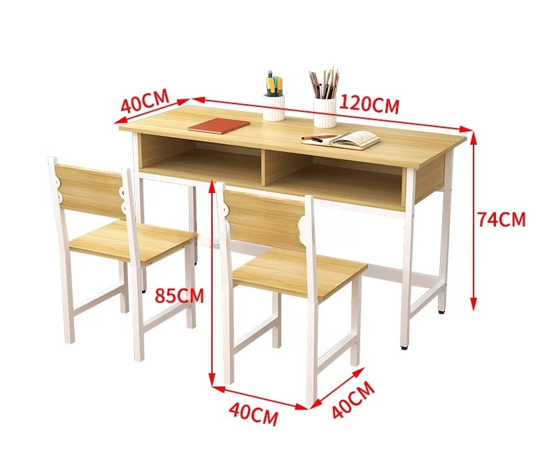 Wholesale wood metal MDF modern student classroom study desk and chair set for middle high school furniture college university