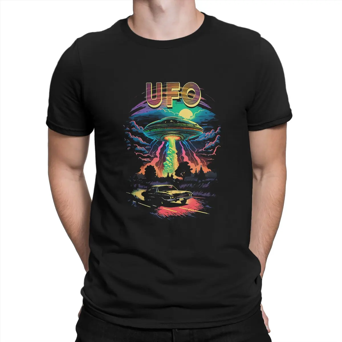 UFO TShirt For Male Alien UFO Clothing Fashion Polyester T Shirt Homme