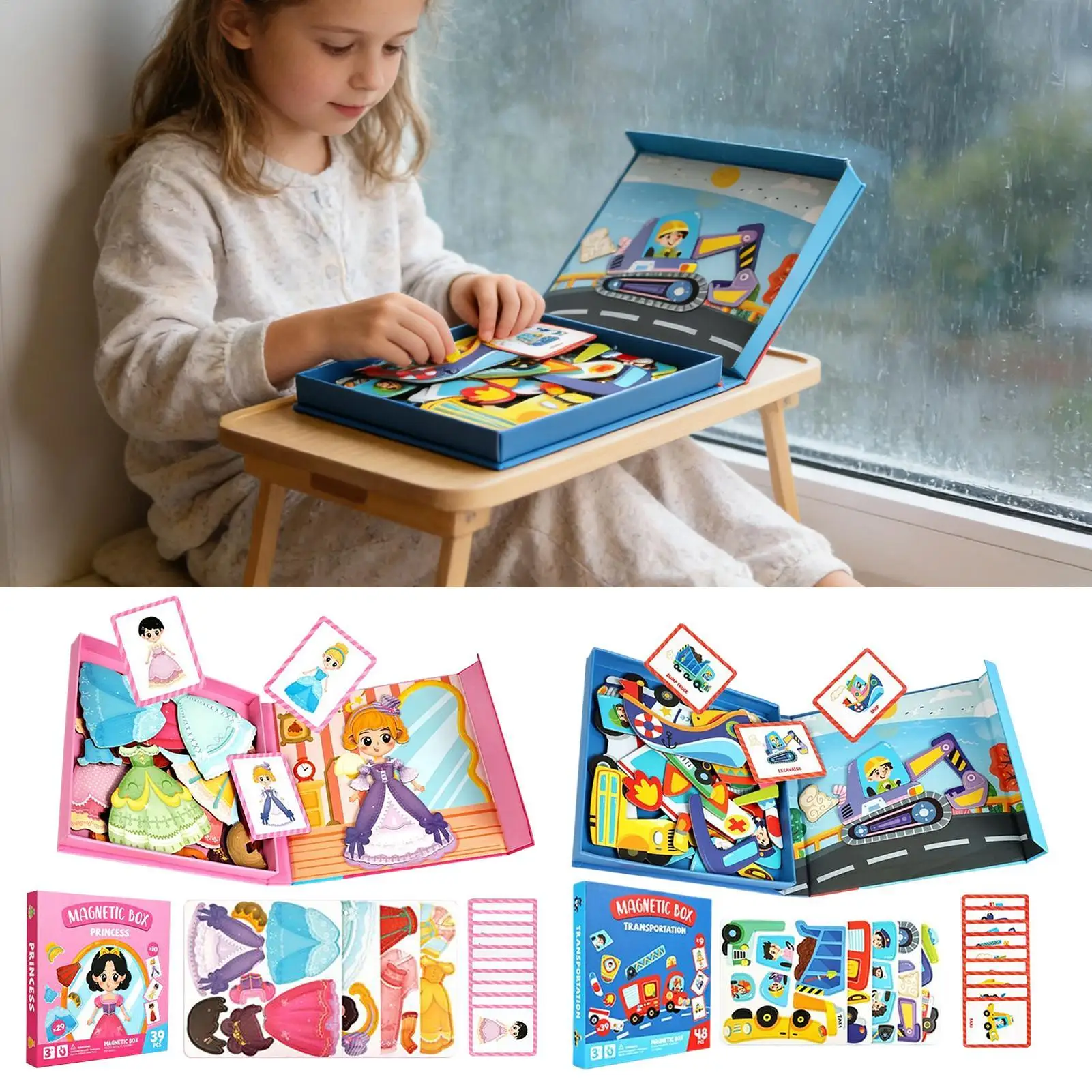 Magnetic 3D Puzzle Children Educational Dress Up Change Game Brain Teaser Puzzles Early Education Imagination Toys Girls Gifts