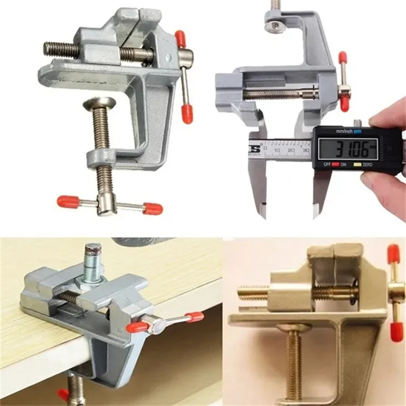 Tornillo de mesa Universal para el hogar, de aluminio de 3,5 pulgadas minijoyeros, abrazadera para mesa de Hobby, tornillo de banco para bricolaje, boca plana