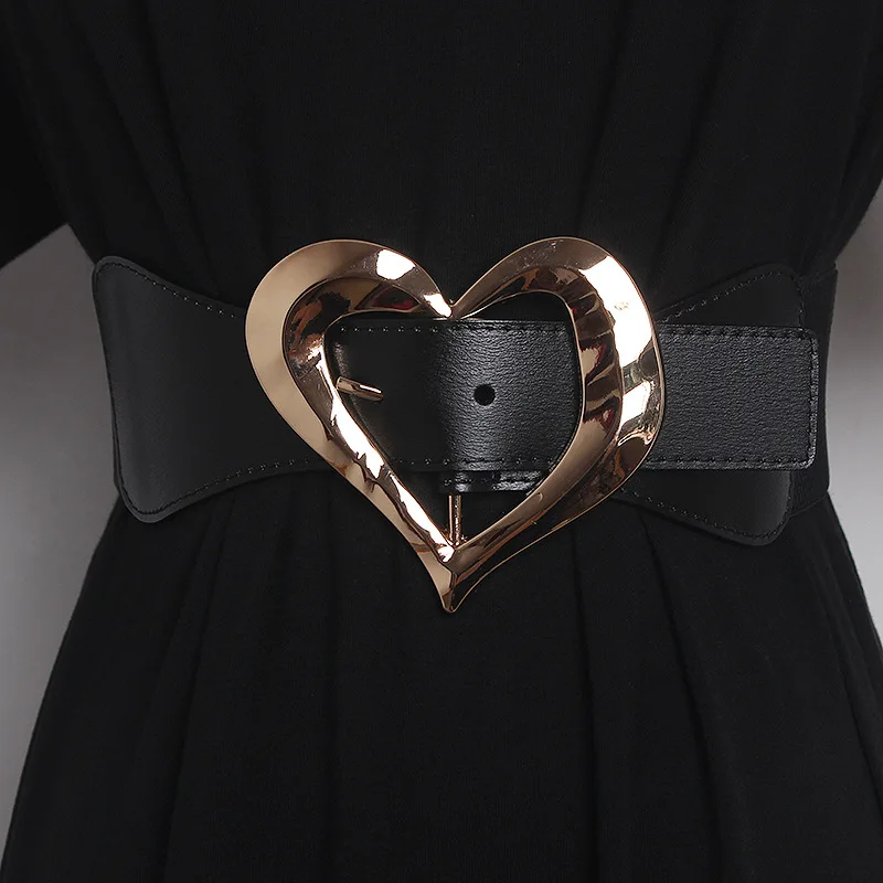 

New love pinbuckle cowhide stitching elastic elastic waist seal women's dress shirt simple belt women