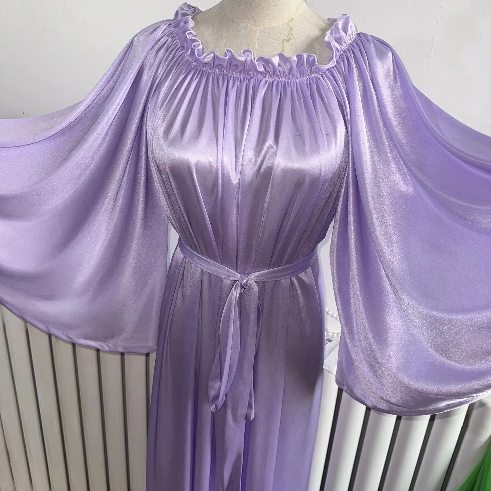 Ice Silk Stretchy Silky Fan-shaped Loose Nightdress for Men