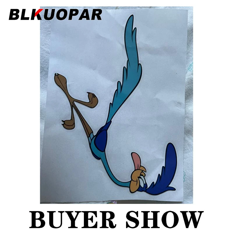 BLKUOPAR 13cm x 9.1cm for Road Runner Naughty Bird Camper Car Stickers Sunscreen Occlusion Scratch Body for Car Creative Decal