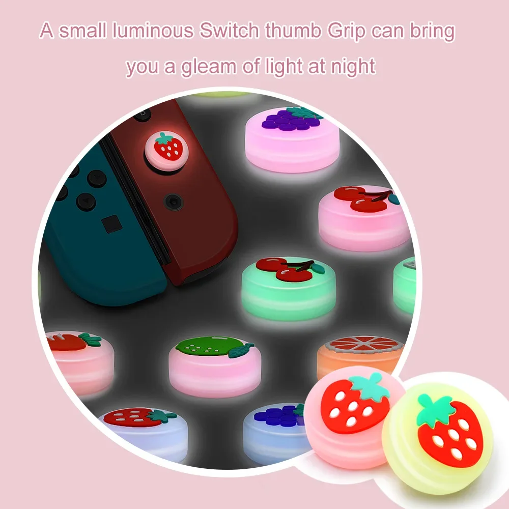 Glow Luminous Fruit Thumb Stick Grip Cap Joystick Cover For Nintendo Switch NS Lite Joy-Con Controller Nintend Thumbstick Case