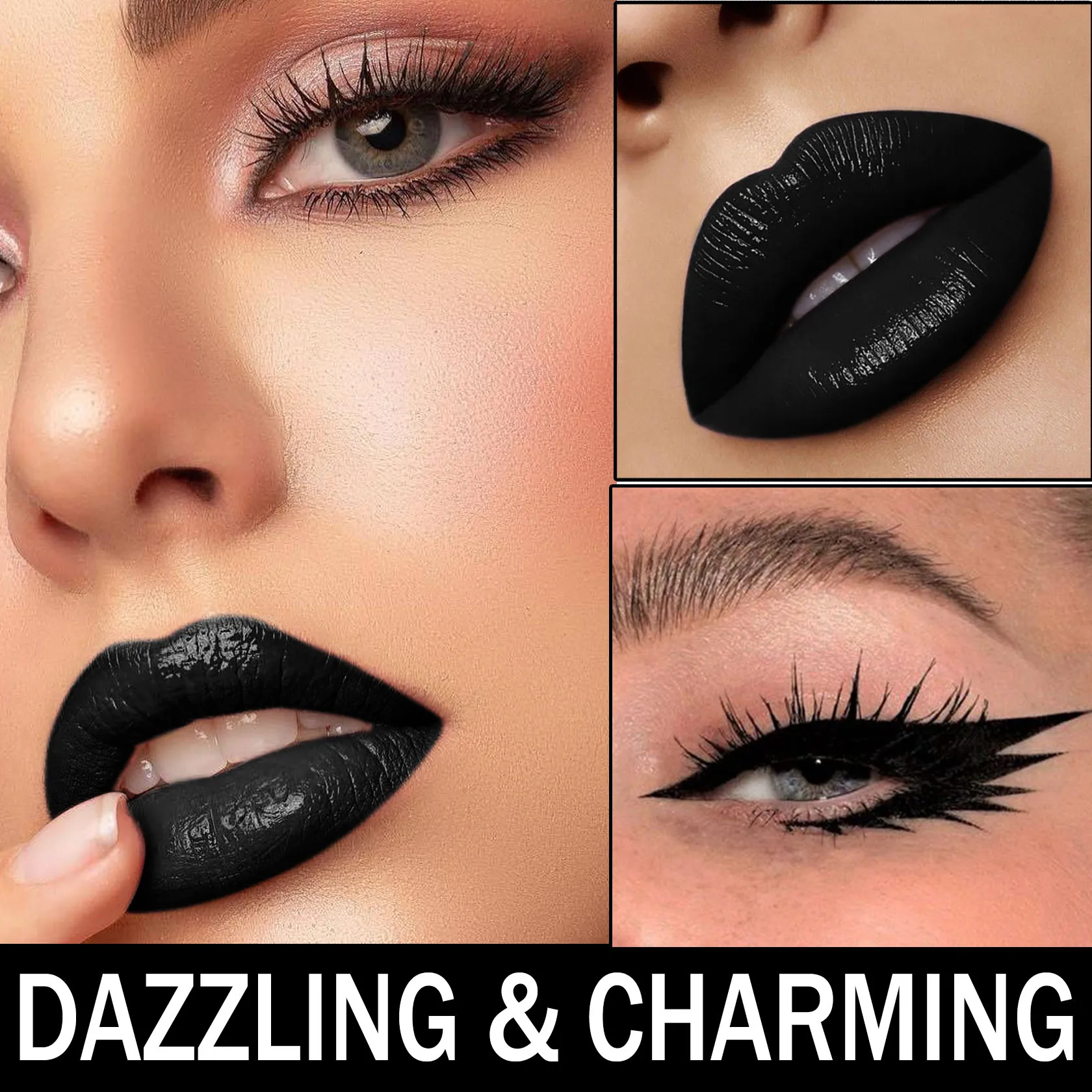 ブラックリップスティック ハロウィン ブラックリップライナー リップキット マットブラックリップスティック 長持ちする汚れ防止 ベルベットブラックリップグロス リップステイン