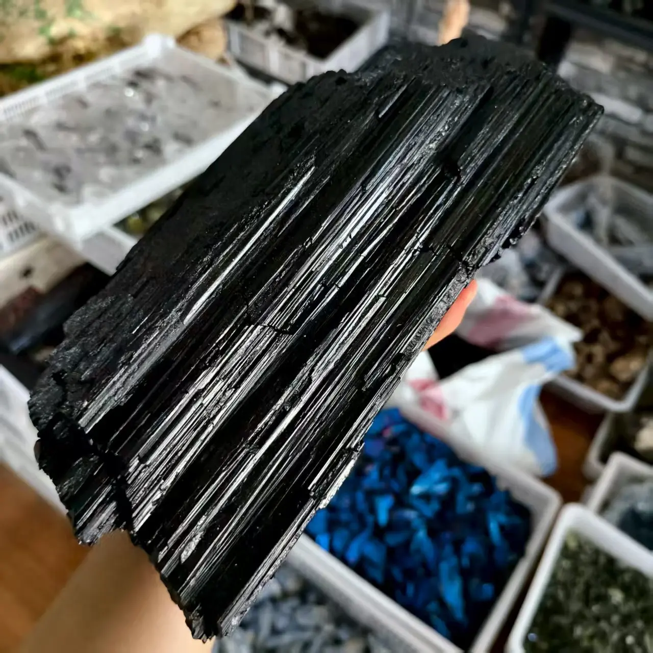 

Natural Black Tourmaline Rough Stone, Quartz Crystal Black Ore, Mineral, Spiritual Energy, Therapeutic Black Tourmaline