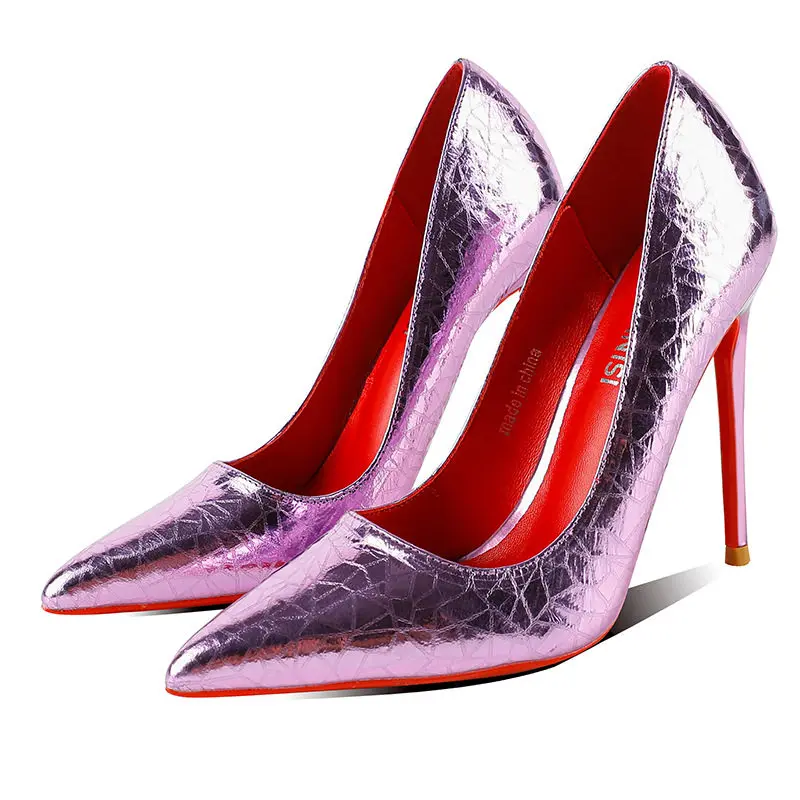 Foreign Trade Fashion New Women's Shoes 12CM Pointed Stiletto High Heels Size Women's Single Shoes