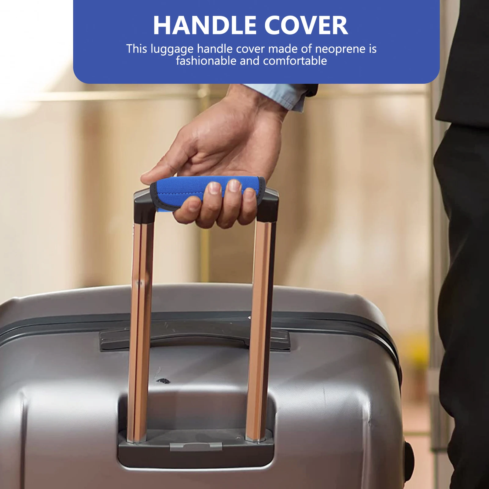 

Neoprene Luggage Handle Cover Fashionable Comfortable Travel Business Trip Camping Hiking Protector Easy Install Prevent Hand
