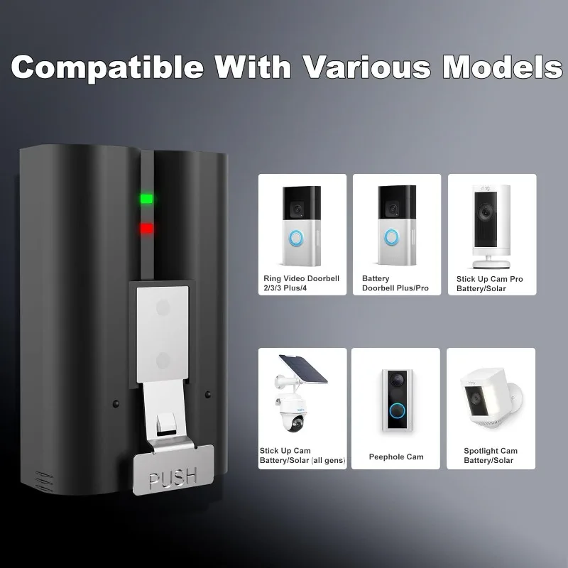 3.7V 7200mAh Doorbell Battery for Stick Up CamBattery/Solar Peephole Cam Replace Lithium-ion Battery
