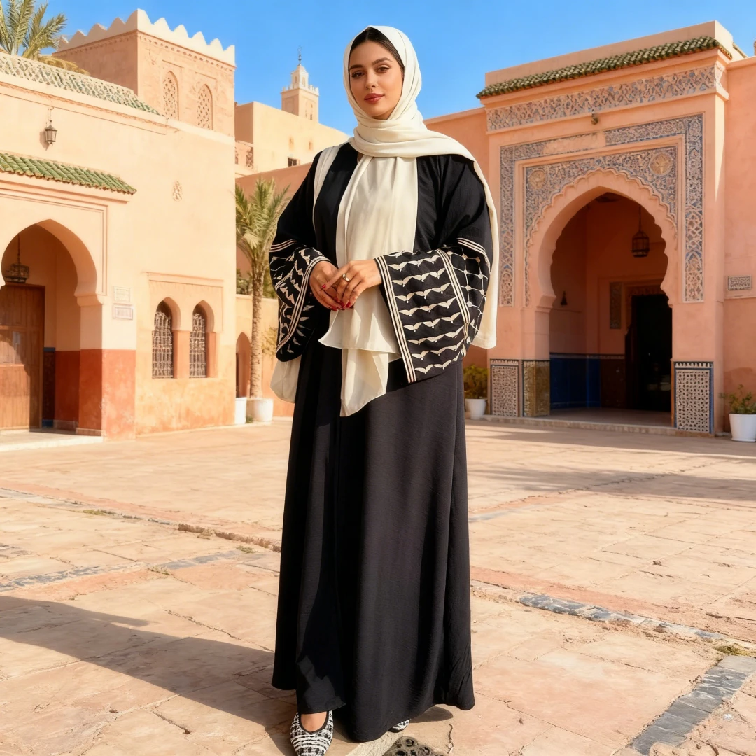 

Мусульманские женщины, абайя, вышивка, вечерние, Ид, Рамадан, длинное платье, пояс, марокканский кафтан, Джалабия, Vestidos, Дубай, кардиган, халат Джалабия