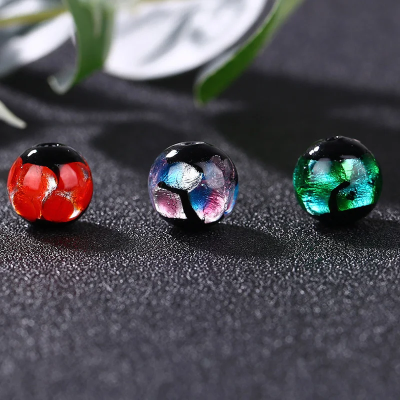 2pcs Fashion Multi-color Japanese-style Color Dots Glazed Spacer Colorful Colored Foil Beads for Jewelry Making Diy Accessories