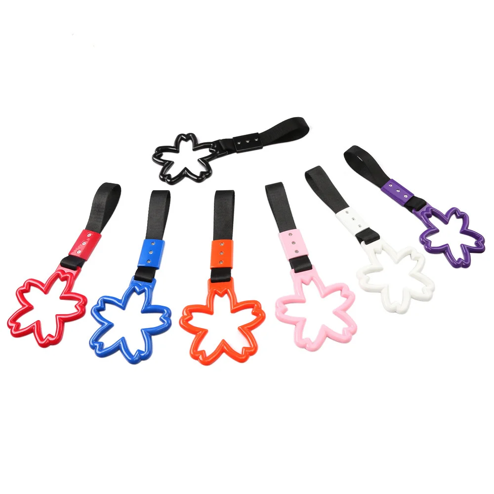 حلقة عالمية من Tsurikawa حزام نايلون على شكل قلب ، حزام يد بمقبض لحافلة السباق JDM ، سحر الانجراف ، اكسسوارات السيارات ، نمط متعدد