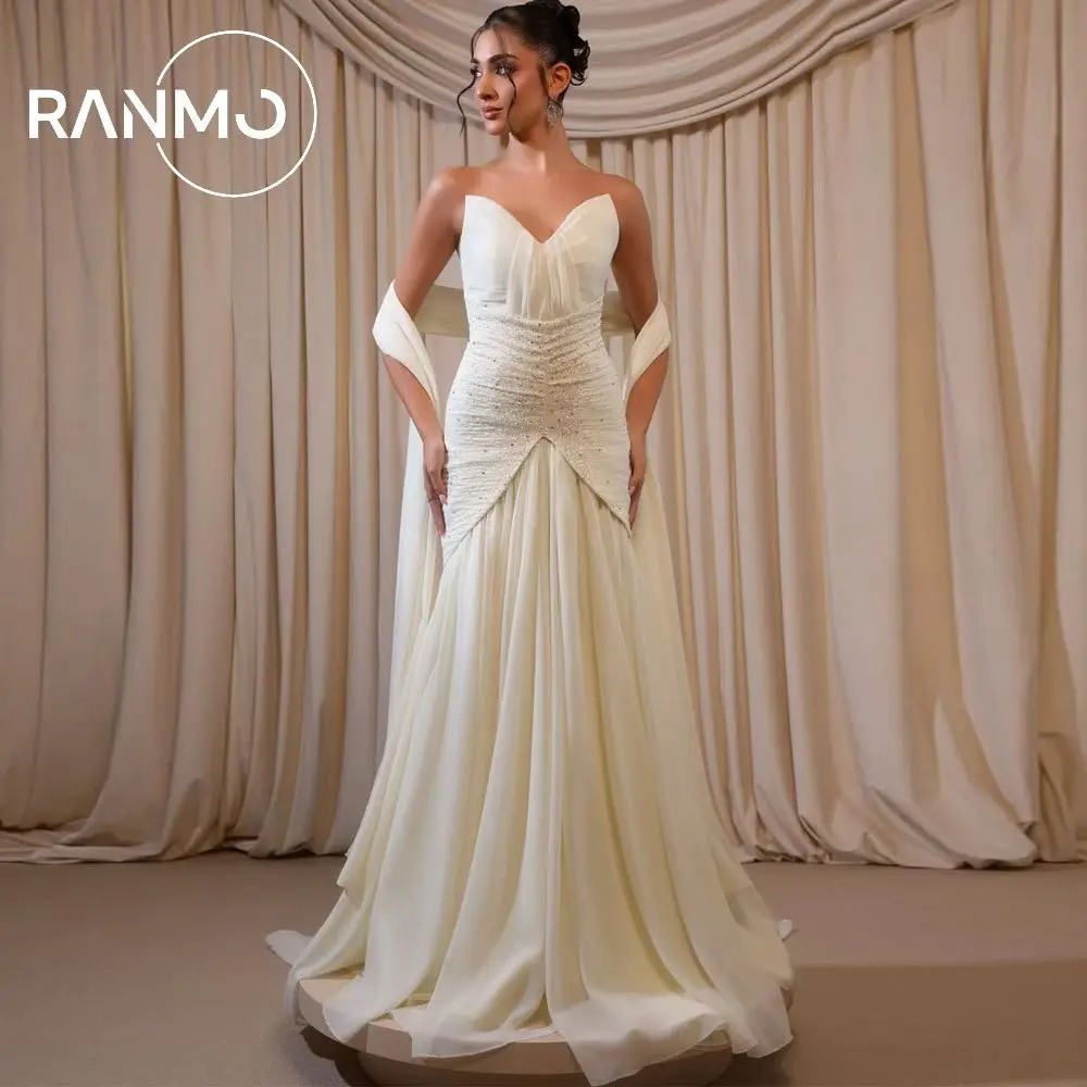 

Ranmo 2026, вечернее платье русалки из шифона для выпускного вечера, милое вечернее платье без рукавов с бисером, коктейльное платье для выпускного вечера по индивидуальному заказу