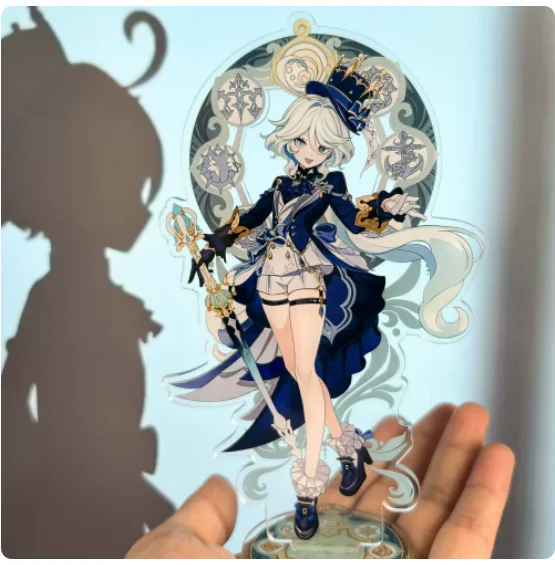 15cm Anime Genshin Impact Furina Acrylic Double-Sided Stand Figure Model Plate Cosplay Collection Desktop Decor Gifts LX