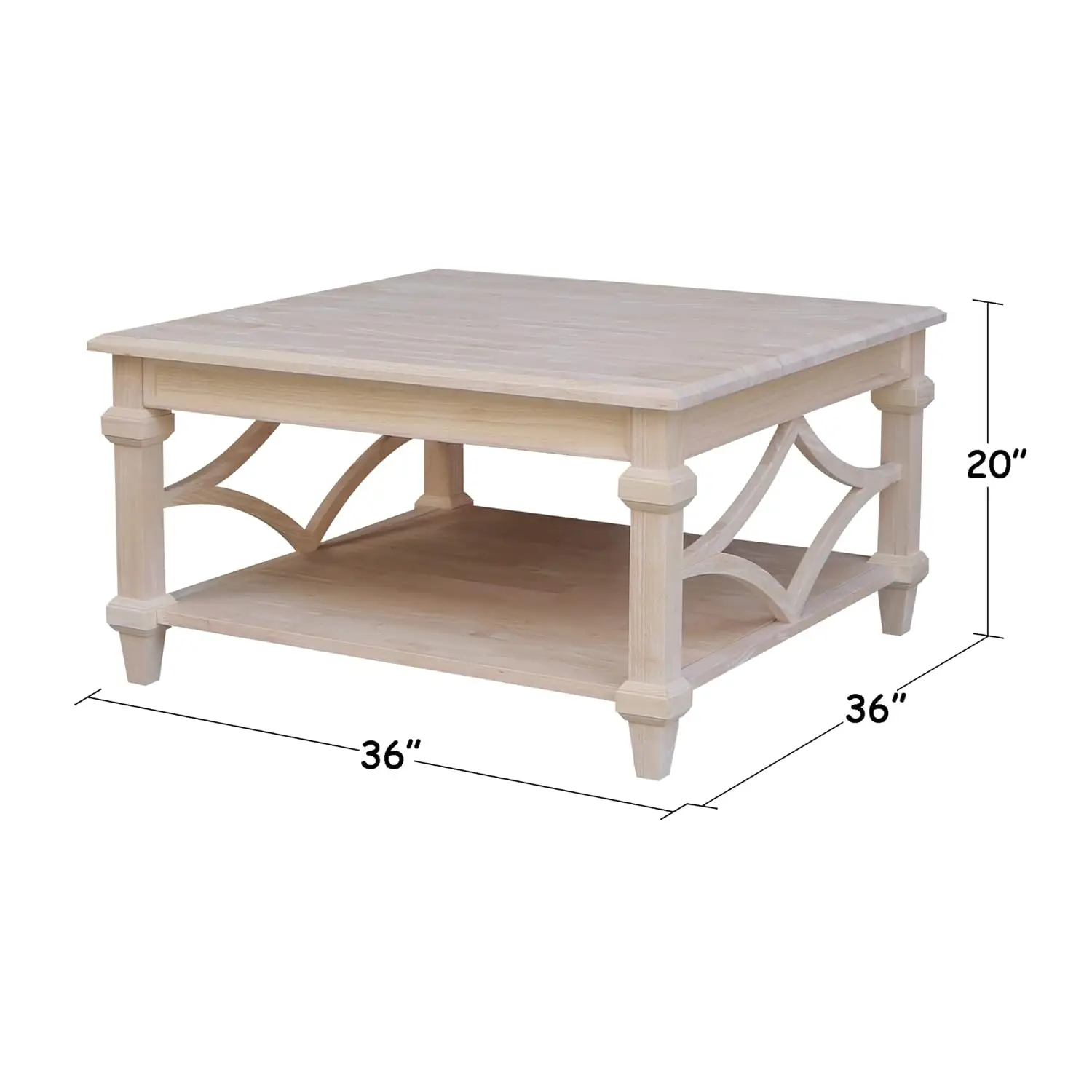 Square Coffee Table, Solid Wood, Contemporary Design, Spacious Tabletop, Perfect For Living Room, Easy Assembly