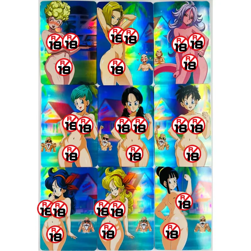 9 buah/set 18 + Dragon Ball Z GT baju renang seksi Android Super Saiyan pahlawan kartu Tempur Ultra insting permainan kartu koleksi