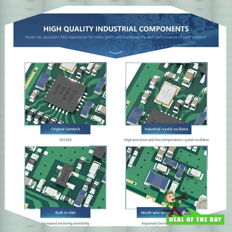 Pengiriman 24 Jam EBYTE Presisi Tinggi 32Mhz SX1262 Modul Lora E22-900M30S TCXO 850-930Mhz 30Dbm 12Km Antarmuka SPI Daya Rendah