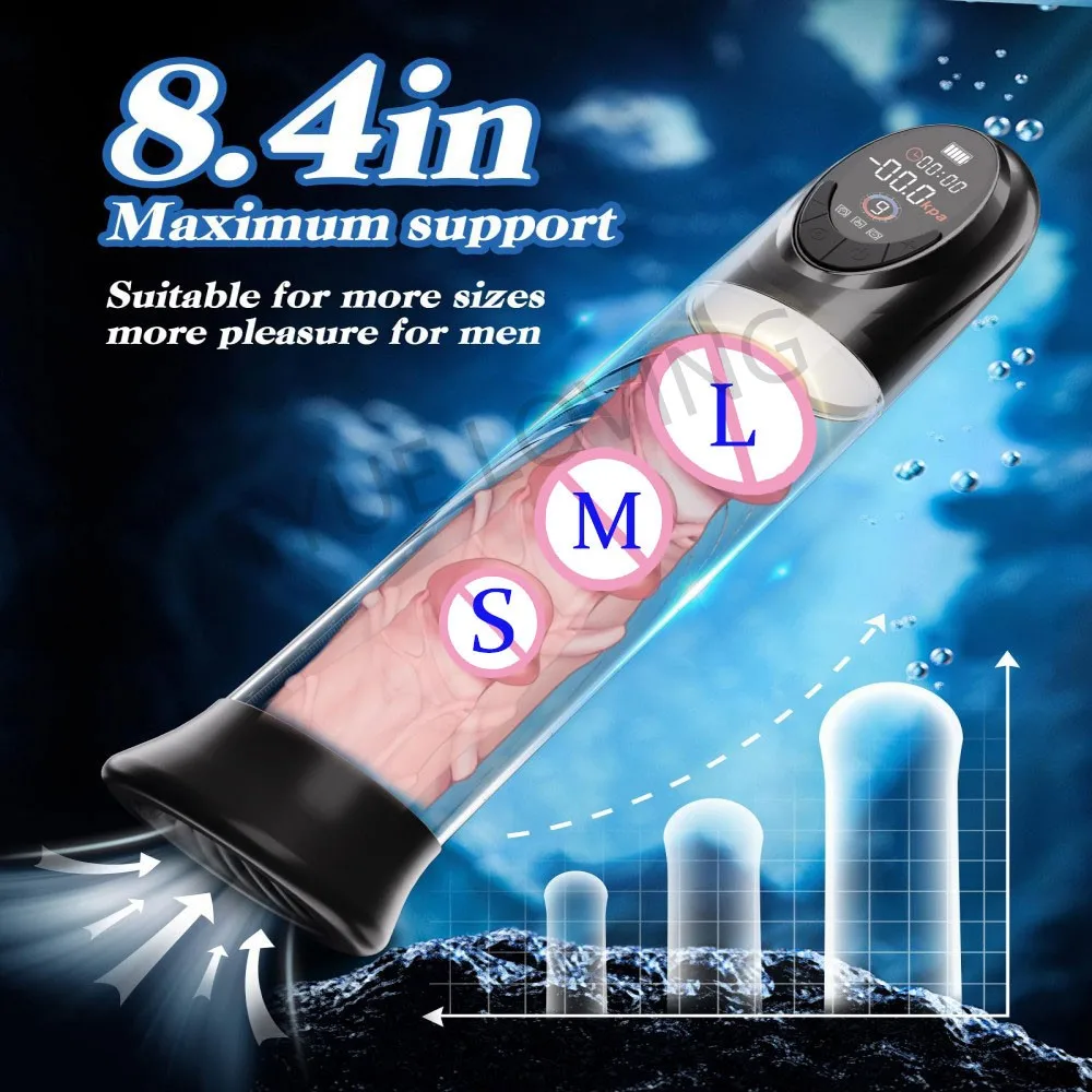 Electric Penis Thickened Pump Erection Enlargement Automatic Vacuum Penis Pump for Men 5 Suction Masturbating Sex Toy for Man 18