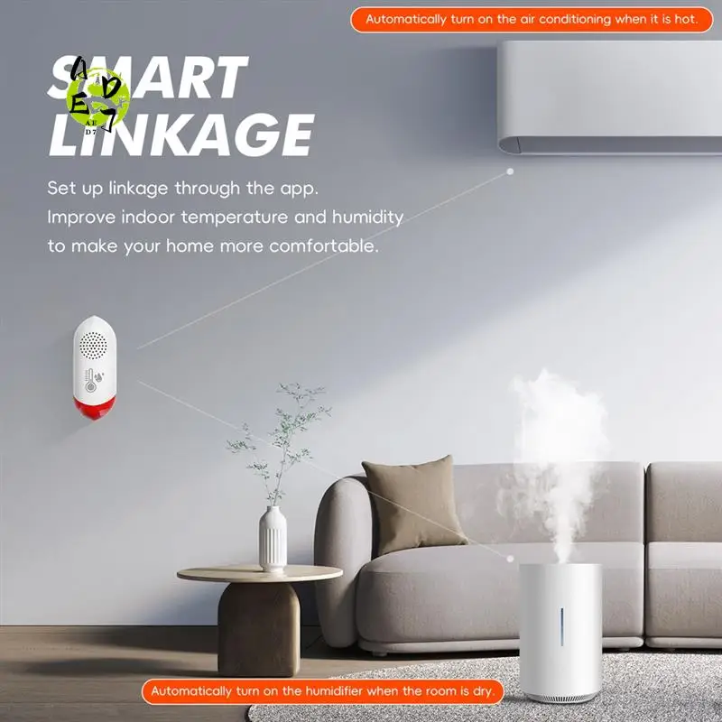 

AED7-WIFI Датчик температуры и влажности Интеллектуальная сигнализация температуры и влажности для интерьера