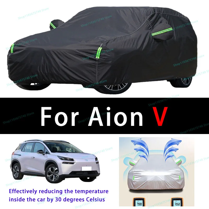 For Aion V Summer Full Car Covers Outdoor Sun uv Protection Dust Cooling Protective Auto Protective Cover