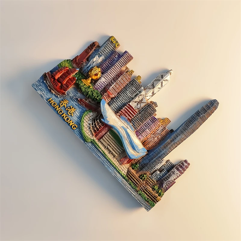 China，Hong Kong，Convention and Exhibition Center，3D Stereoscopic，Tourism souvenirs，Resin painting，Refrigerator magnets