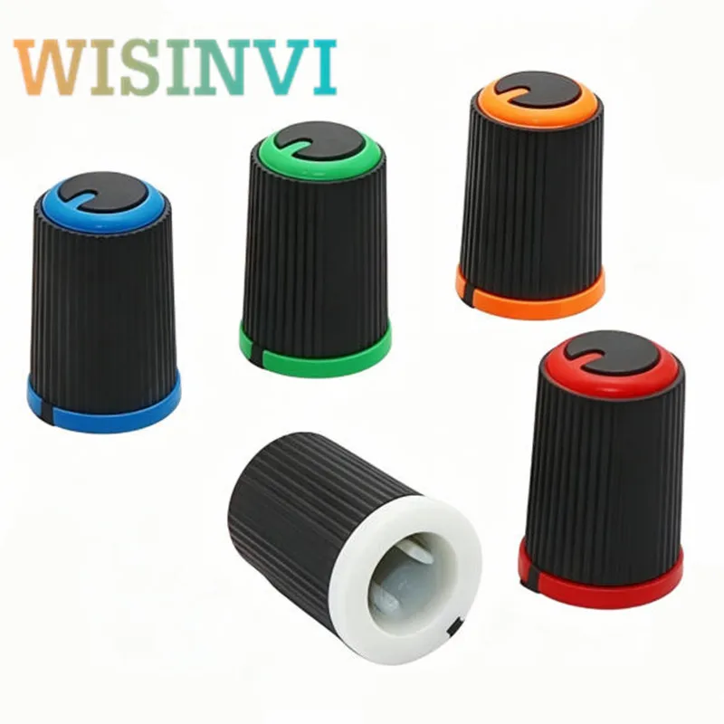10pcs 11.8x17mm Plastic Potentiometer Knob 6mm D Shaft Volume Control Rotary Knob Cap For Audio Mixer Power Amplifier Switch Cap