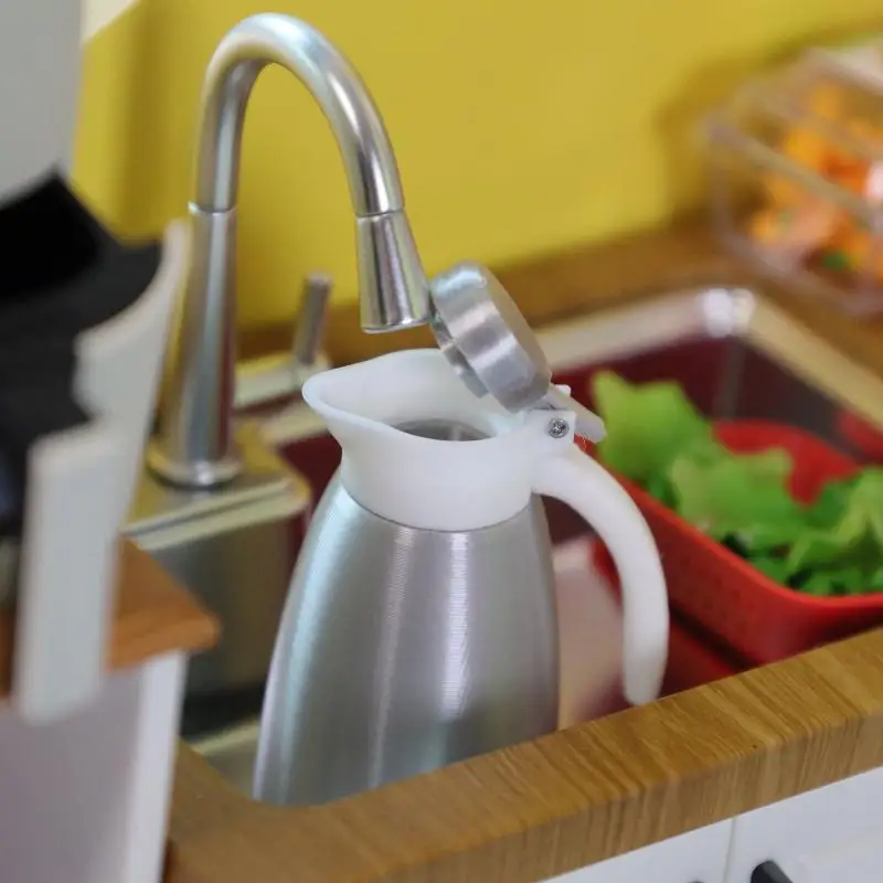 1 قطعة مشهد الدمية زخرفة اكسسوارات دمية مصغرة الهواء المقلاة محاكاة زجاجة ماء دافئ الأرز دلو عصارة الأجهزة