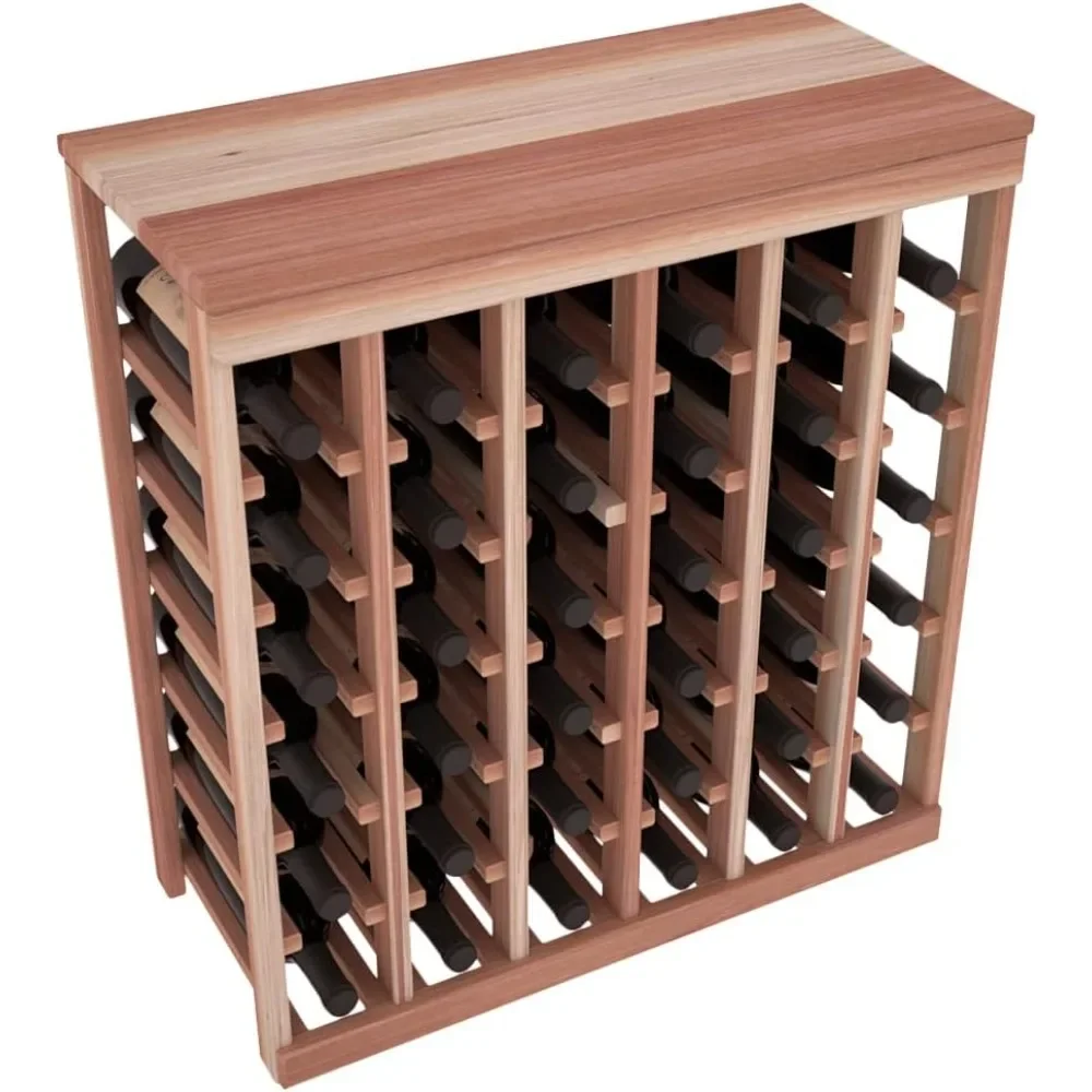 Living Series Table Top Wine Rack - Durable and Modular Wine Storage System, Redwood Unstained - Holds 36 Bottles