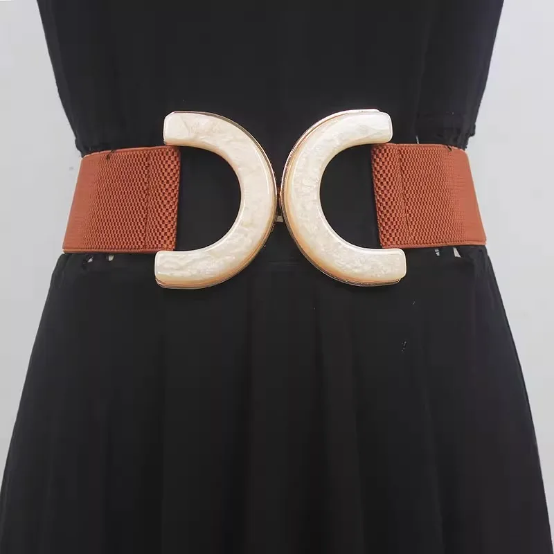 Women's Fashion Knitted Elastic Corset Female Cummerbund Coat Waistband Dress Decration Wide Belt  J146