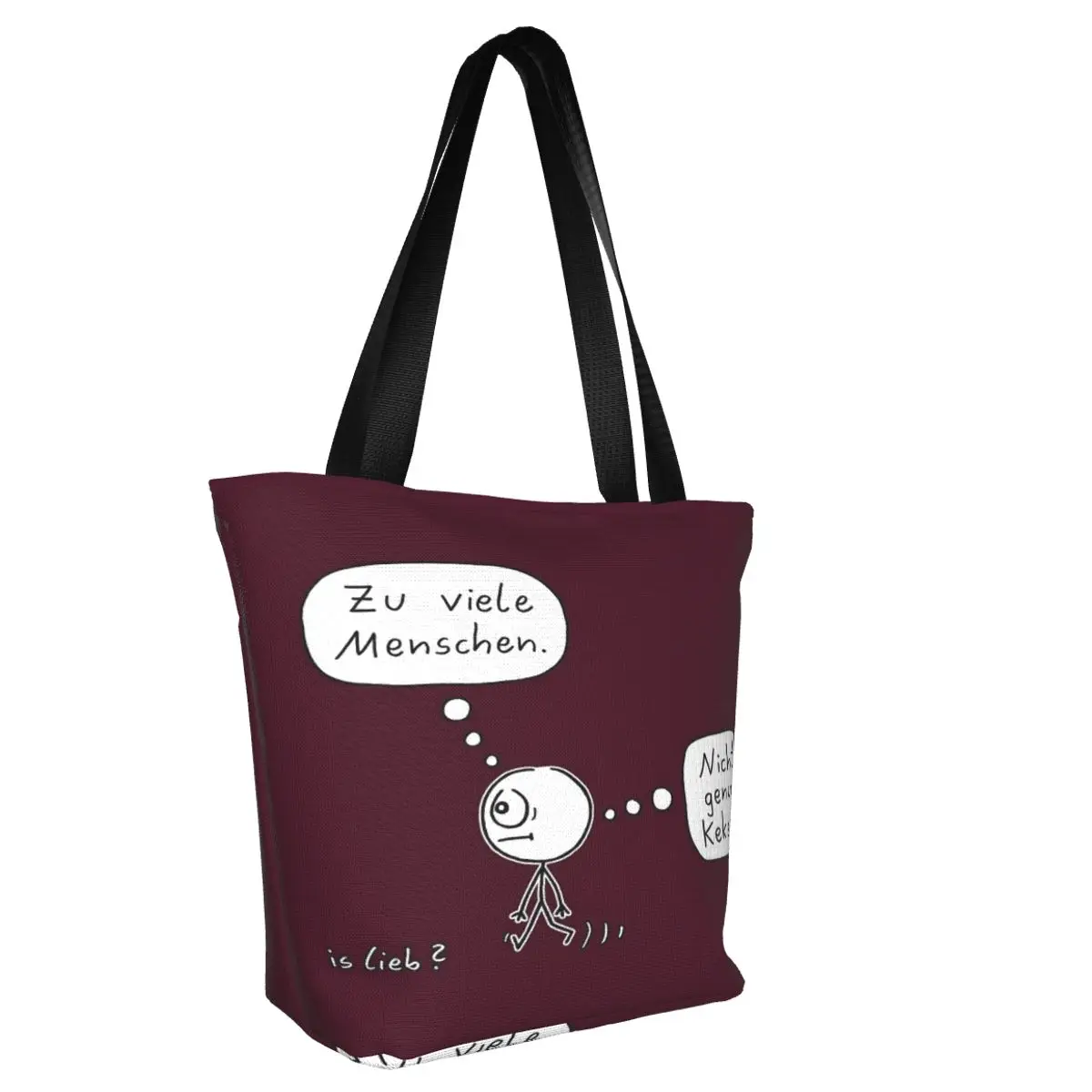 Exactly Wrong Islieb Cartoon Casual Shoulder Tote Shopping Bag Large Capacity Zip Pocket Bag For Beachcombing Christmas Present