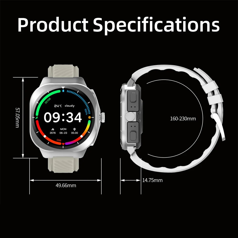 696 มิวสิค เมน วูแมน 2 in 1 หูฟังสมาร์ทวอทช์ ตัวเรือนโลหะ กันน้ำระดับ IP68 ควบคุมด้วยท่าทาง นาฬิกาออกกำลังกาย วัดอัตราการเต้นของหัวใจ ชุดหูฟังสมาร์ทวอทช์