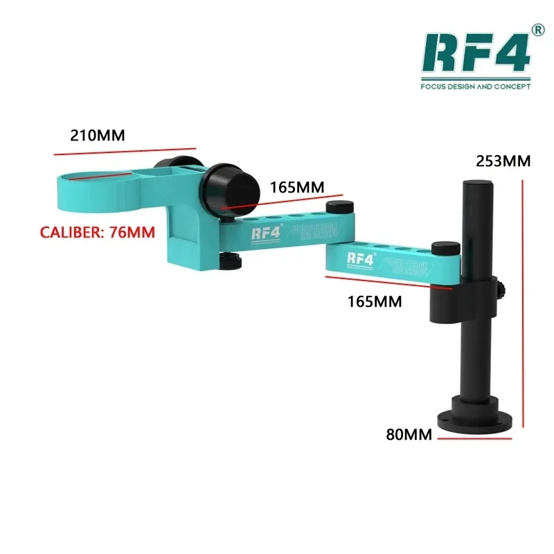 RF4 Stereo Microscope Articulating Arm Rotatable Universal Both Arms Stand Telescopic 360 Lifting Maintenance Detection Holder