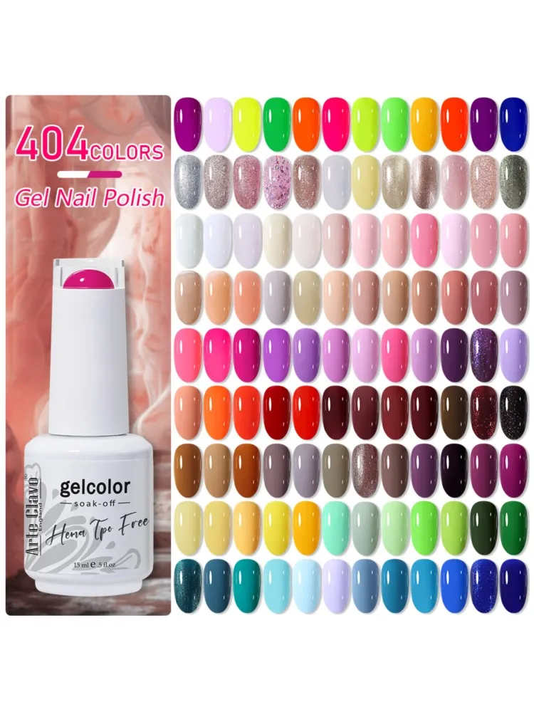 Arte Clavo Gel Nagellak 400 Kleuren 15 ml Semi Permanente Gel Vernis Base Top Coat Nail Art Manicure Losweken LED UV Salon Gel - afbeelding 2