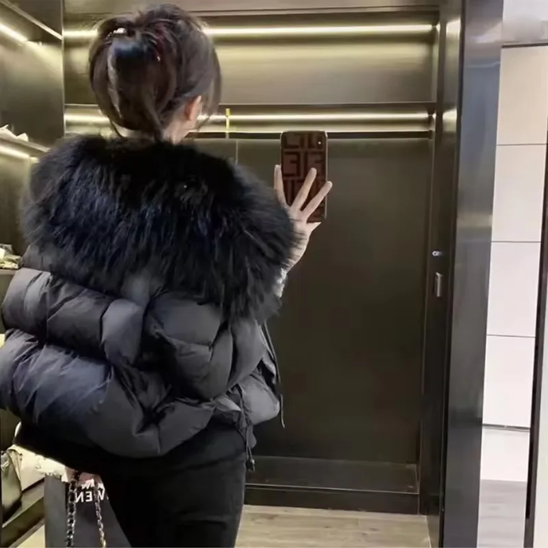 

Fashion Women Long Sleeves Cotton Padded Coat Winter Solid Down Cotton Jacket 2025 Loose Casual Short Parkas Outwear Female