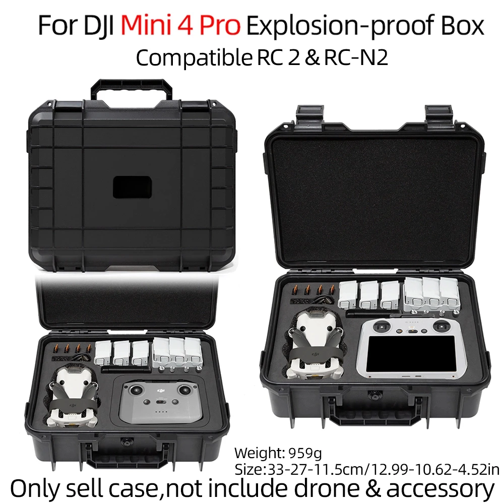 Voor DJI Mini 3/4Pro Case Mini 4 Pro Explosieveilige Case Mini 4 Pro Tas Draagbare Waterdichte Doos Harde Shell Grote Capaciteit Case - afbeelding 1